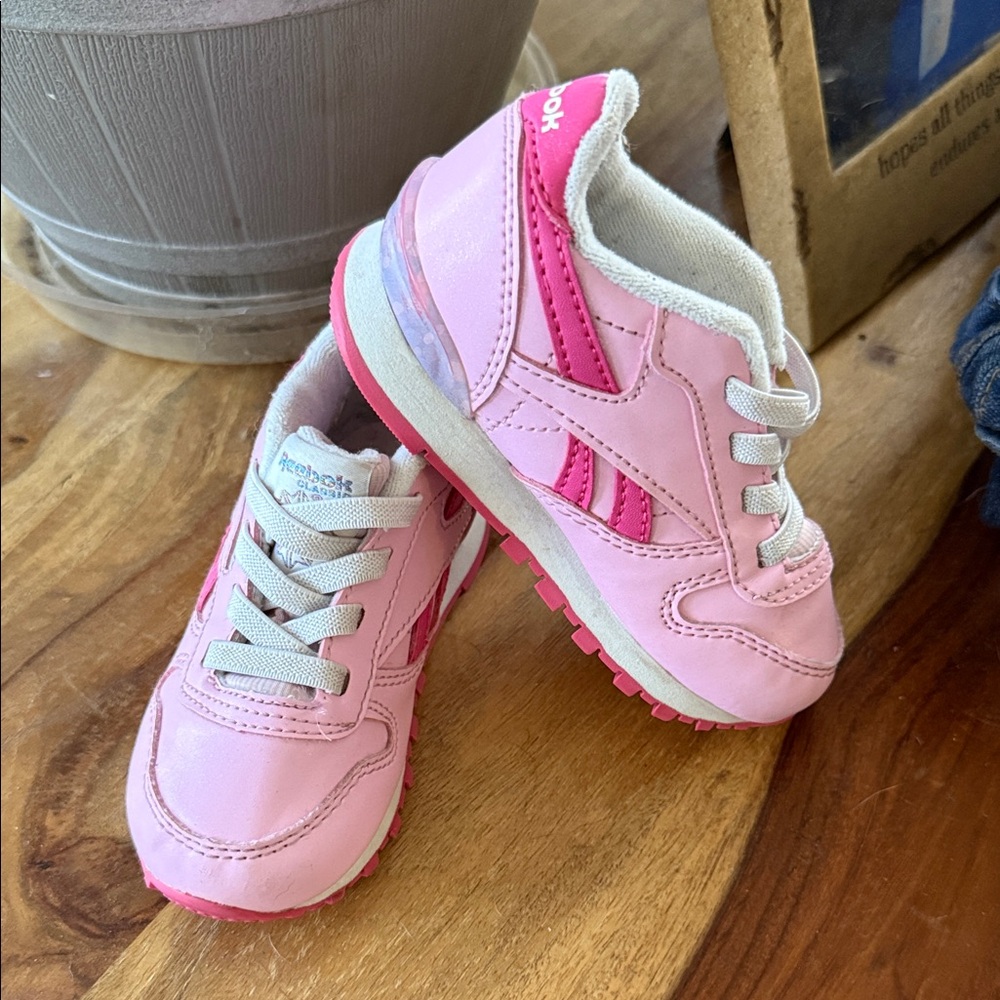 Reebok Kids Pink and White Sneakers